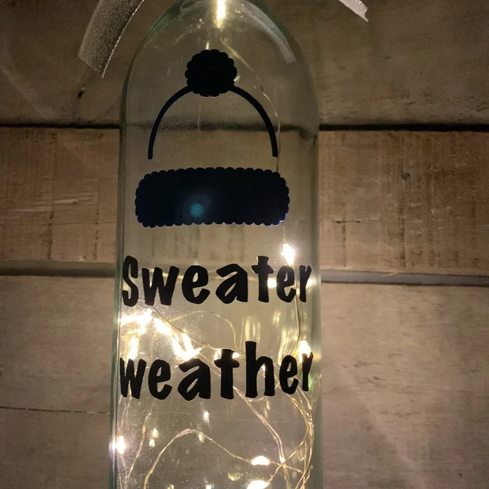 ‘Sweater Weather’ Wine Bottle Lantern